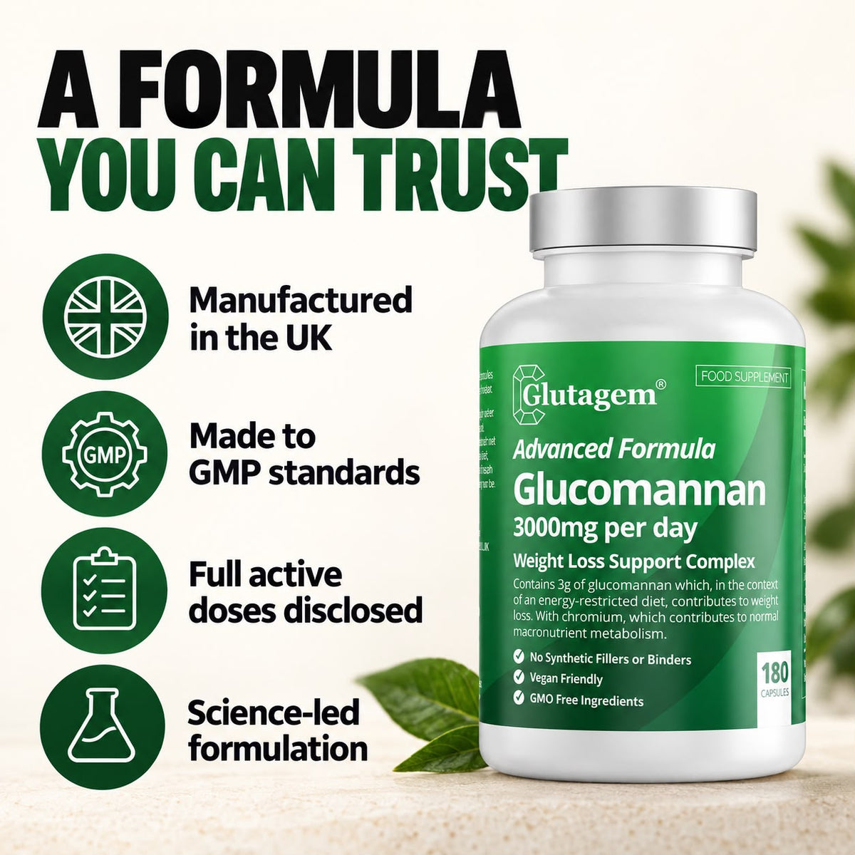 Glutagem® Glucomannan 180 Capsules