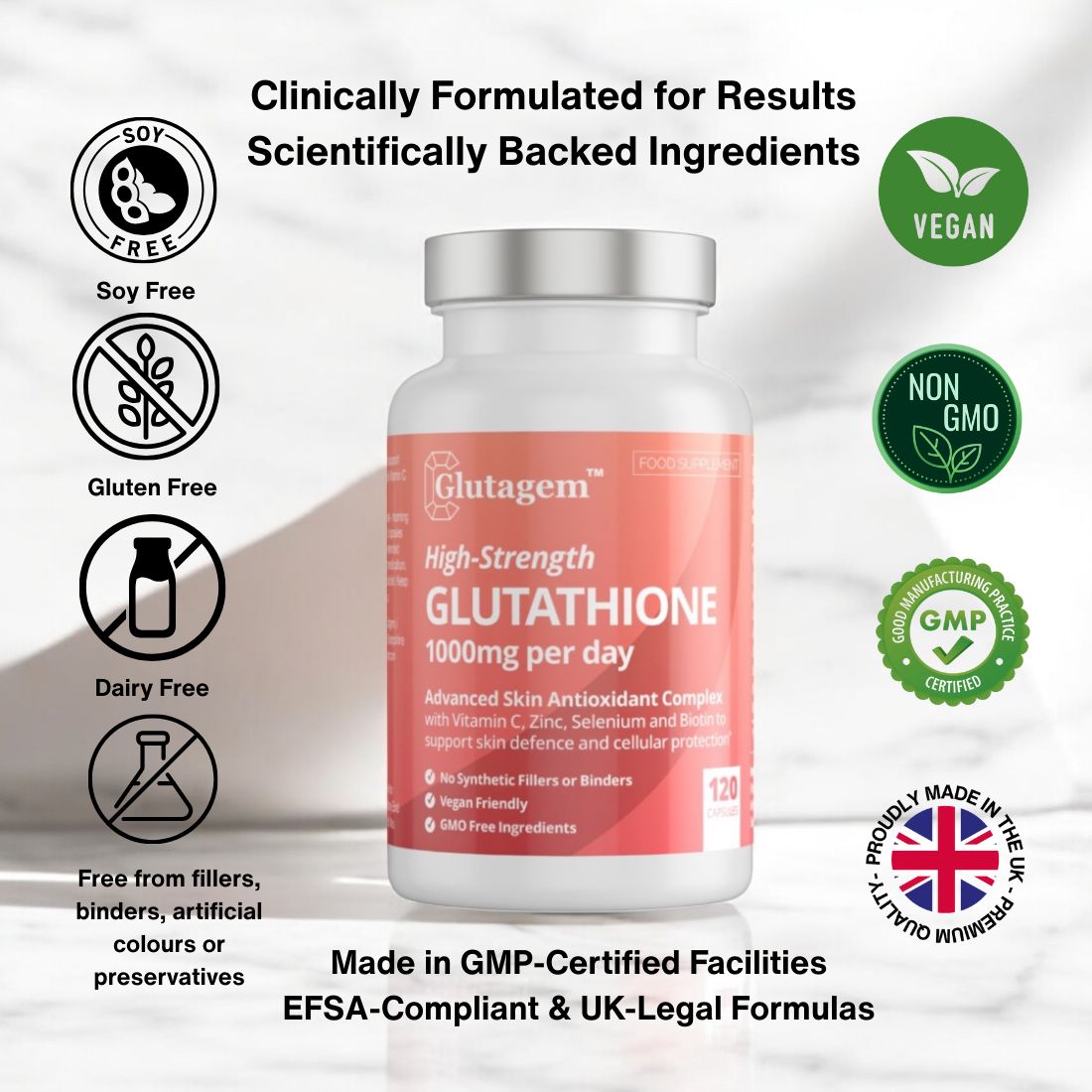 Glutagem Glutathione 120 Capsules For Skin Brightening Glutagem UK Glutagem Glutathione 120 Capsules For Skin Brightening Glutagem UK